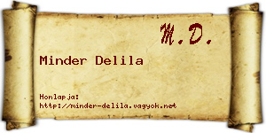Minder Delila névjegykártya